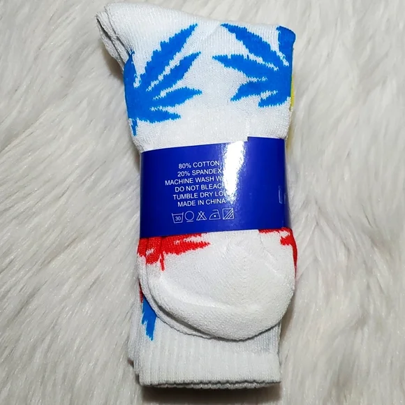 Leaf print crew socks - Picture 2 of 3
